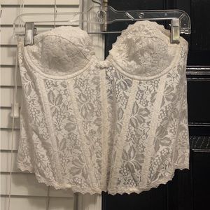 Strapless White Bustier Corset